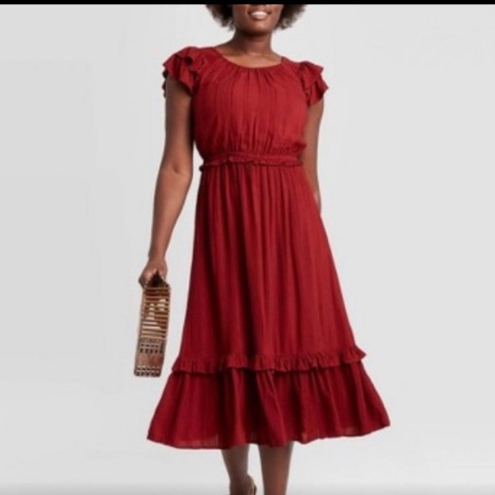 Universal Thread Flutter Sleeve Cottage-Core Dres… - image 1